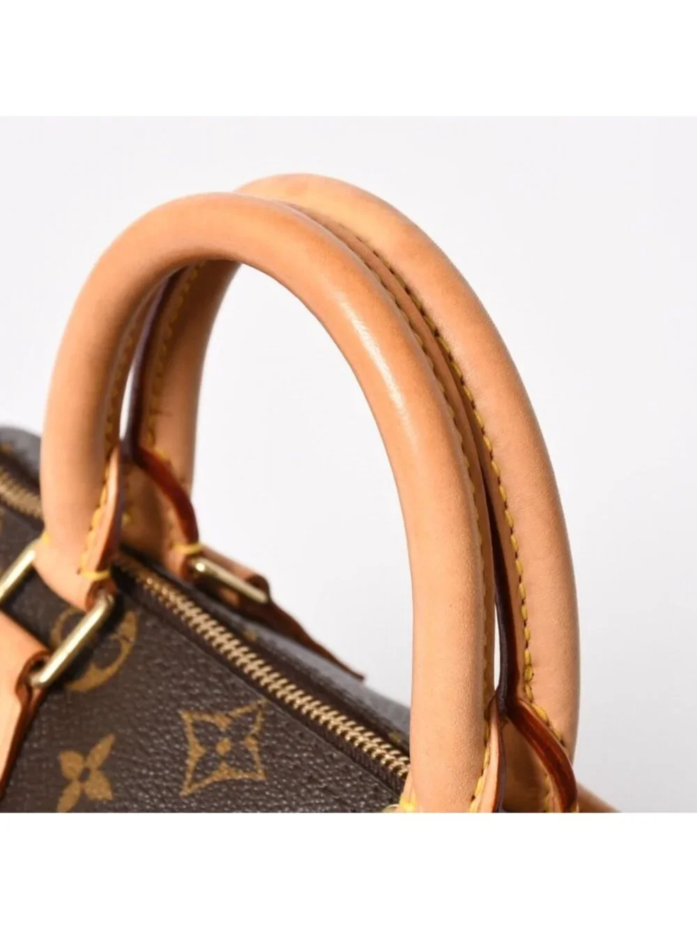 Louis Vuitton Speedy 25 Handbag Monogram Leather Brown Gold
